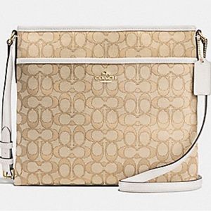 Signature Coach Crossbody bag in beige